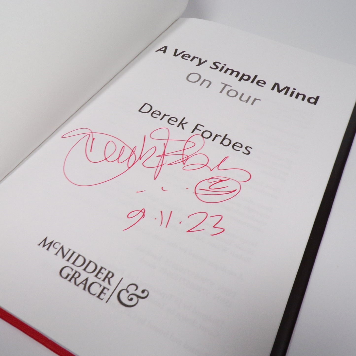 Derek Forbes - A Very Simple Mind On Tour - Signed First Edition