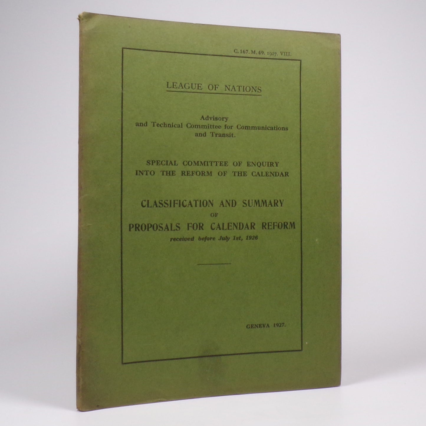 Various - Report on the Reform of the Calendar - First Edition