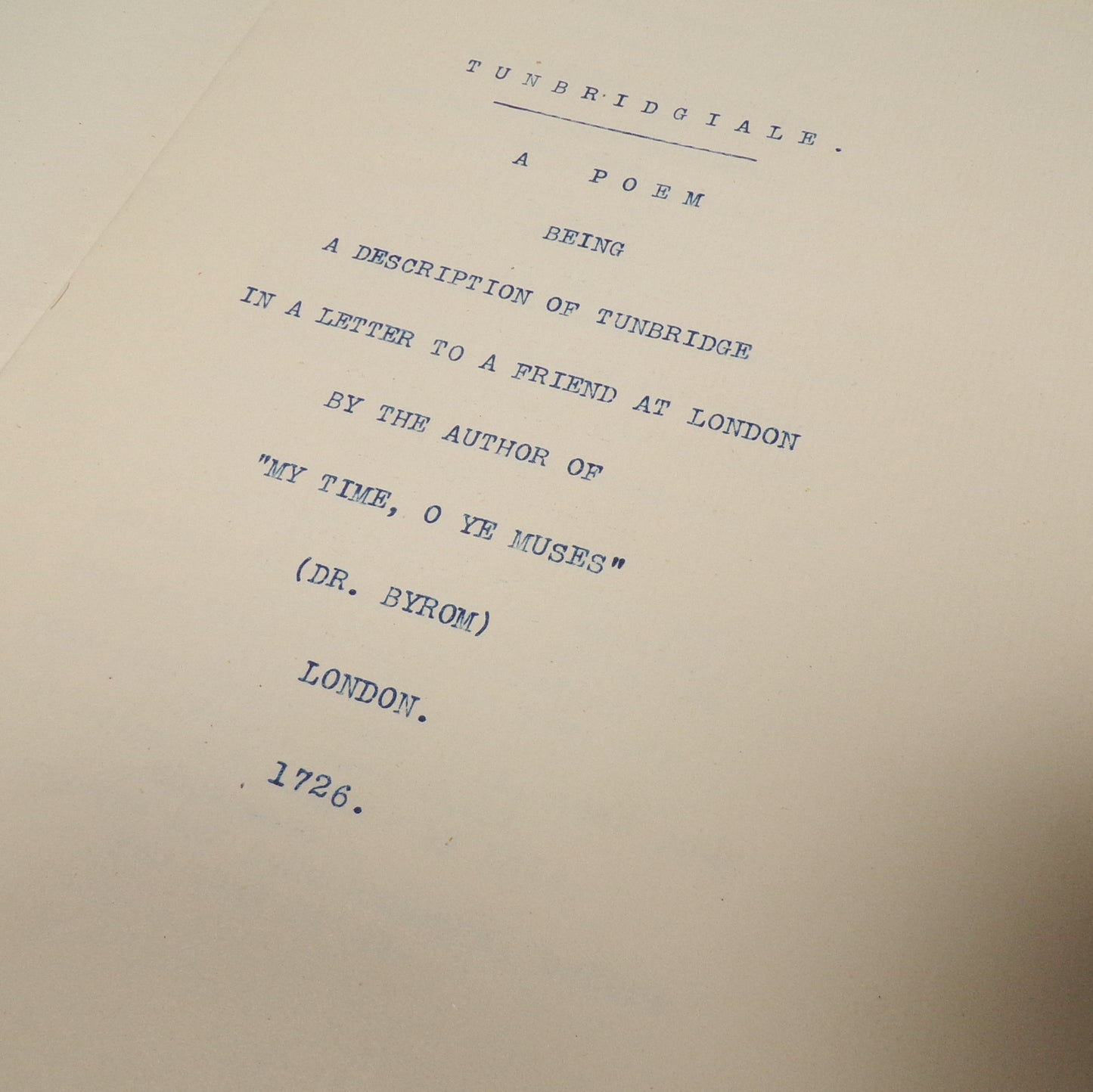 Various - Typed Collection of Material Relating to Tunbridge Wells