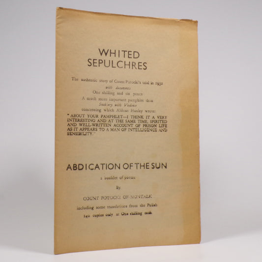 Count Potocki of Montalk - Ode to the Democratic Muse - First Edition