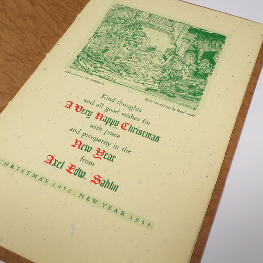 Axel Edward Sahlin - Christmas Card