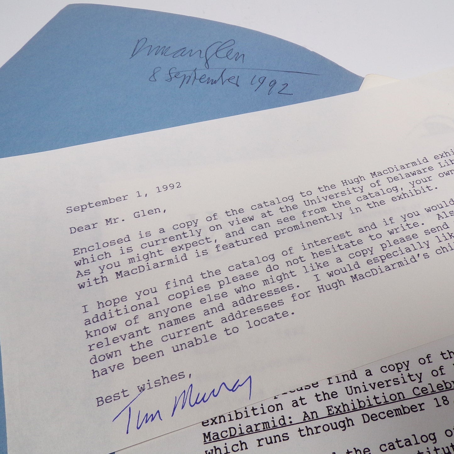 Various - Hugh MacDiarmid An Exhibition Celebrating the Centenary of his Birth - Duncan Glen's Copy