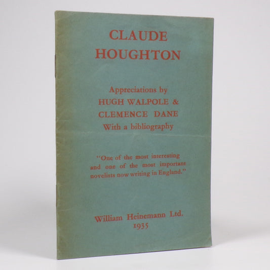 Hugh Walpole & Clemence Dane - Claude Houghton - First Edition