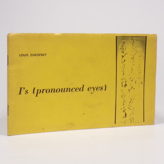 Louis Zukofsky - I's (pronounced eyes) - First Edition