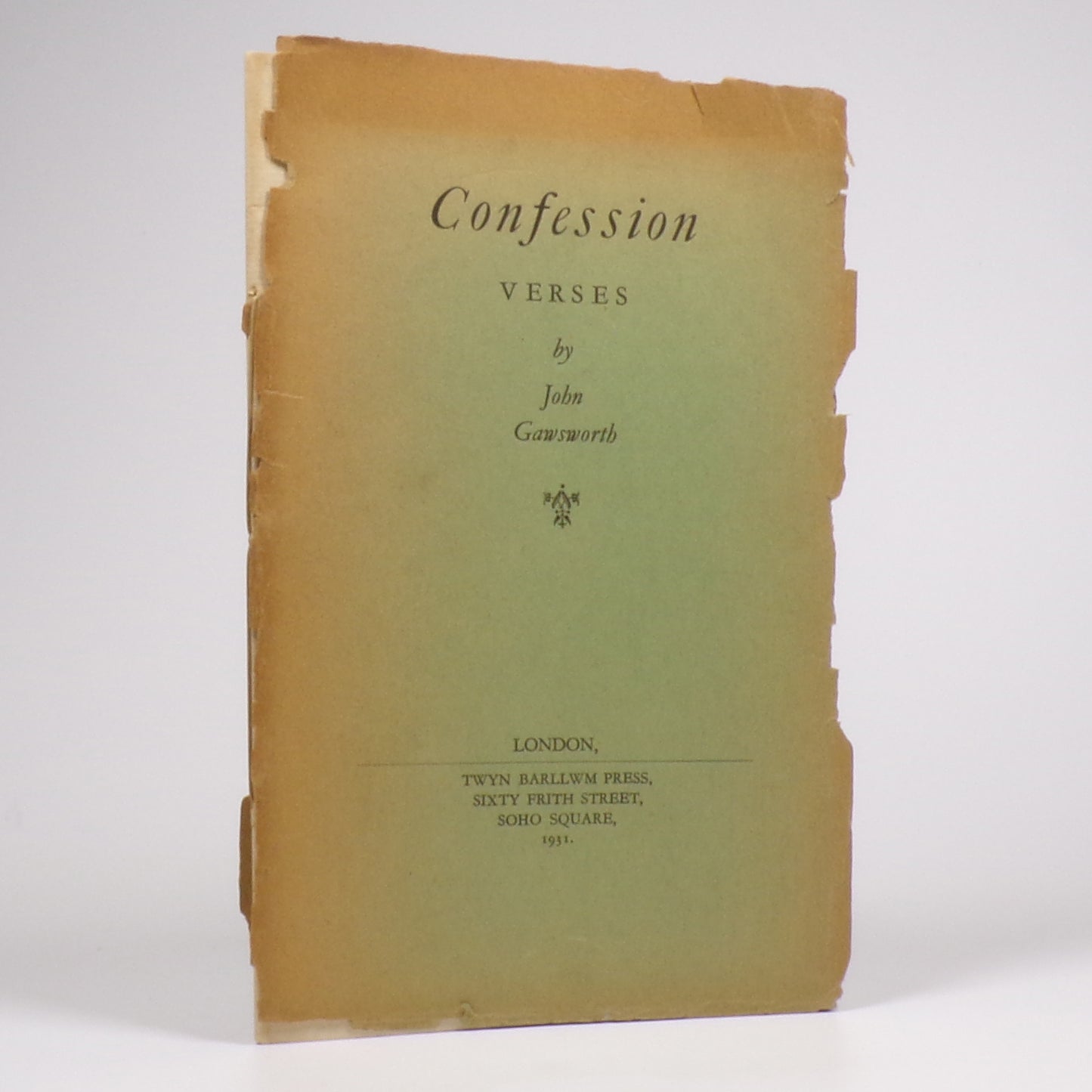 John Gawsworth - Confession - Inscribed First Edition