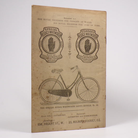 Grand International Cycling Tournament 1896 - Original Daily Programme