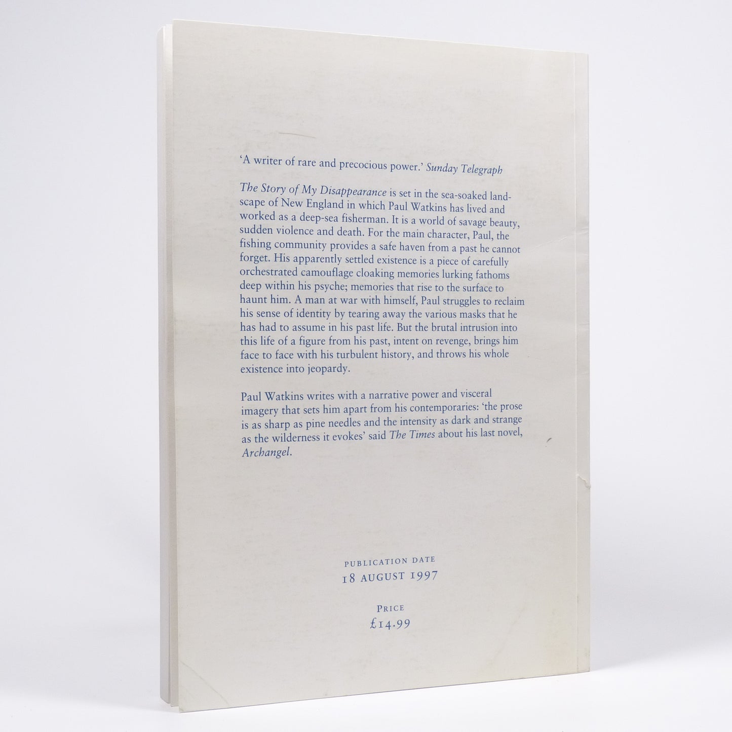 Paul Watkins - The Story of My Disappearance - Uncorrected Proof Copy