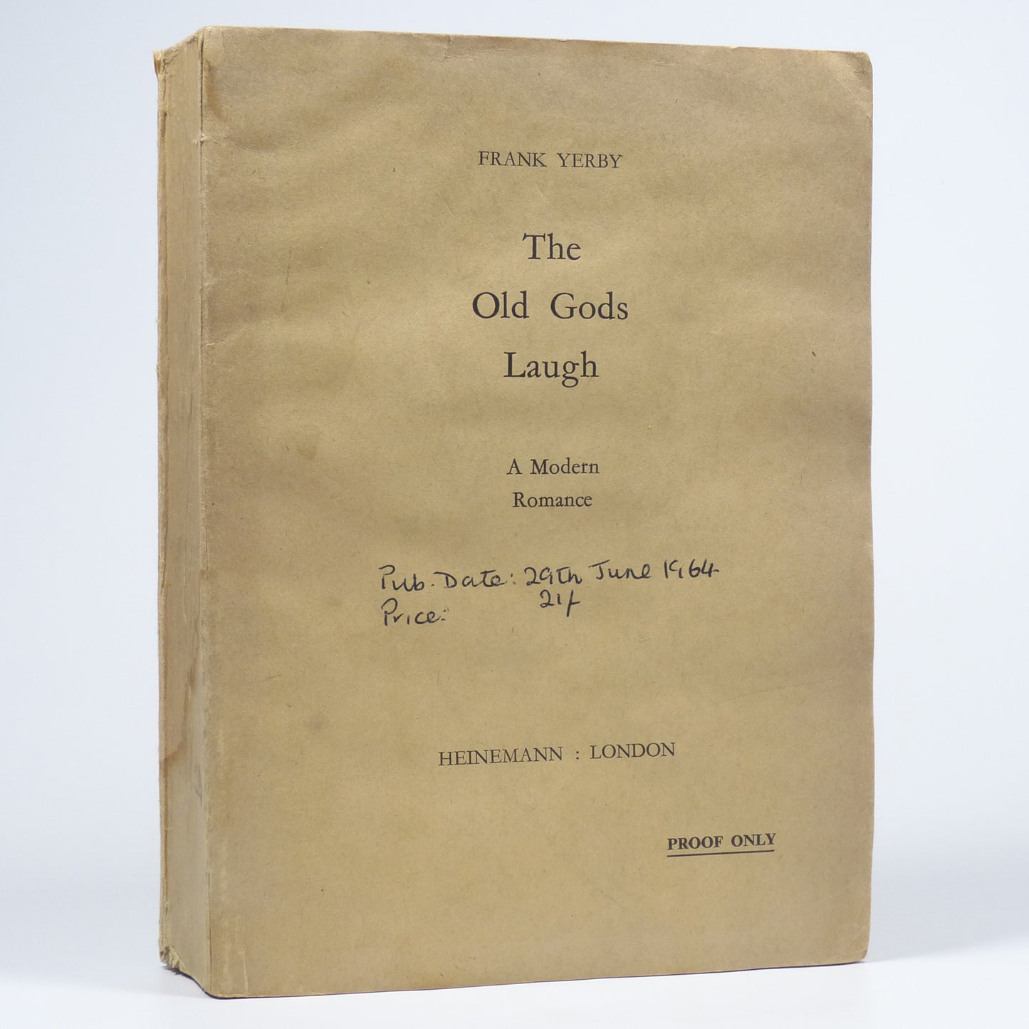 Frank Yerby - The Old Gods Laugh - Uncorrected Proof Copy