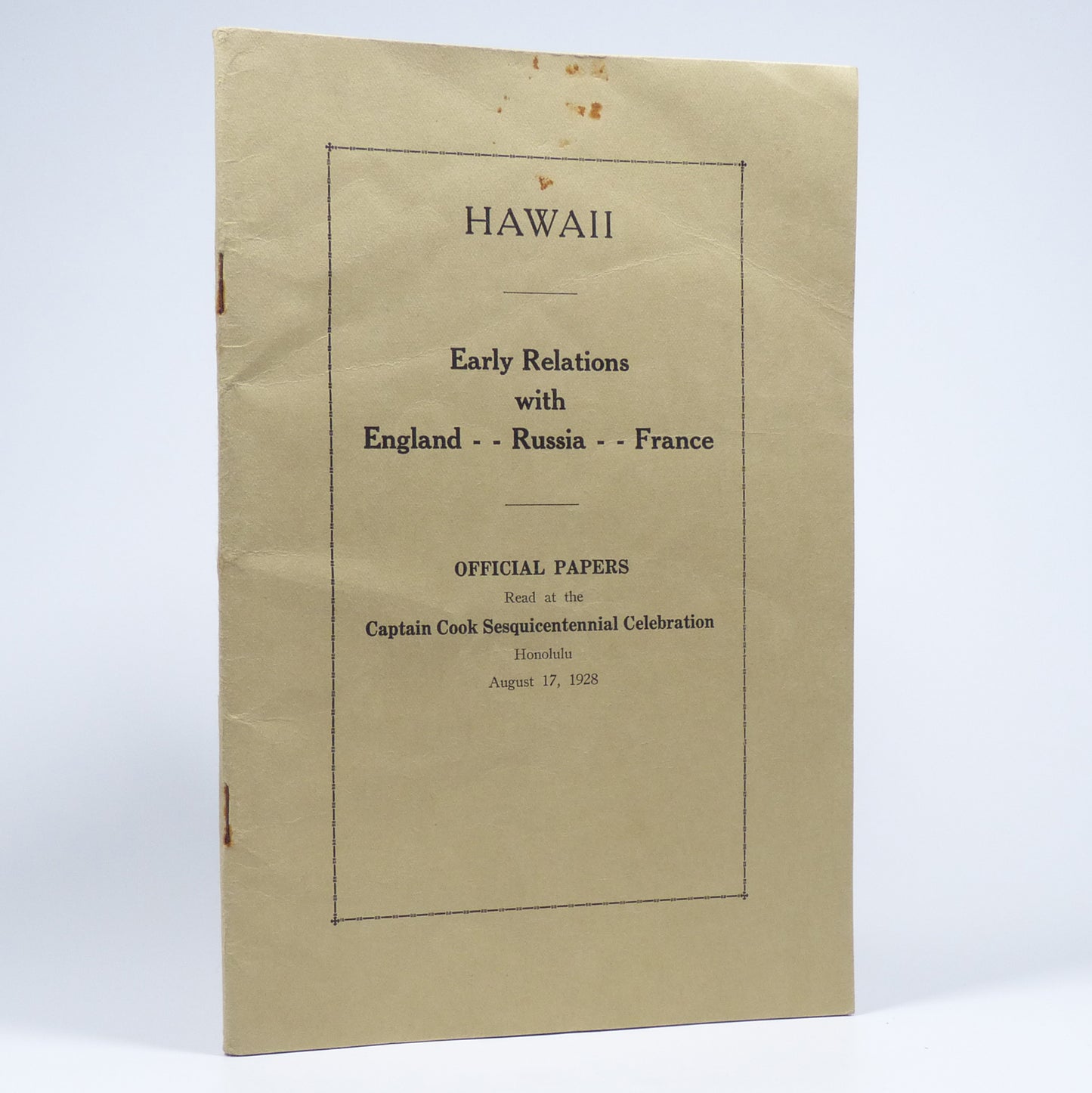 Various - Hawaii. Early Relations with England, Russia & France - First Edition