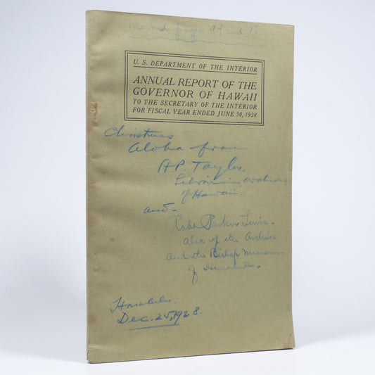 Anonymous - Annual Report of the Governor of Hawaii - First Edition