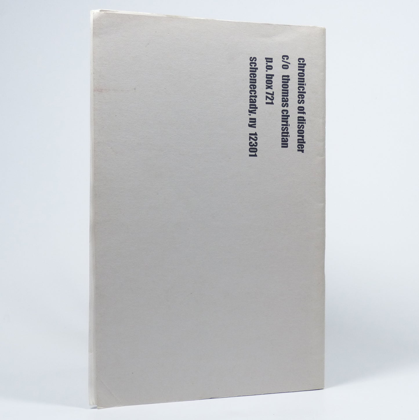 Various - Chronicles of Disorder no. 2: A Dedication to Jack Kerouac - First Edition