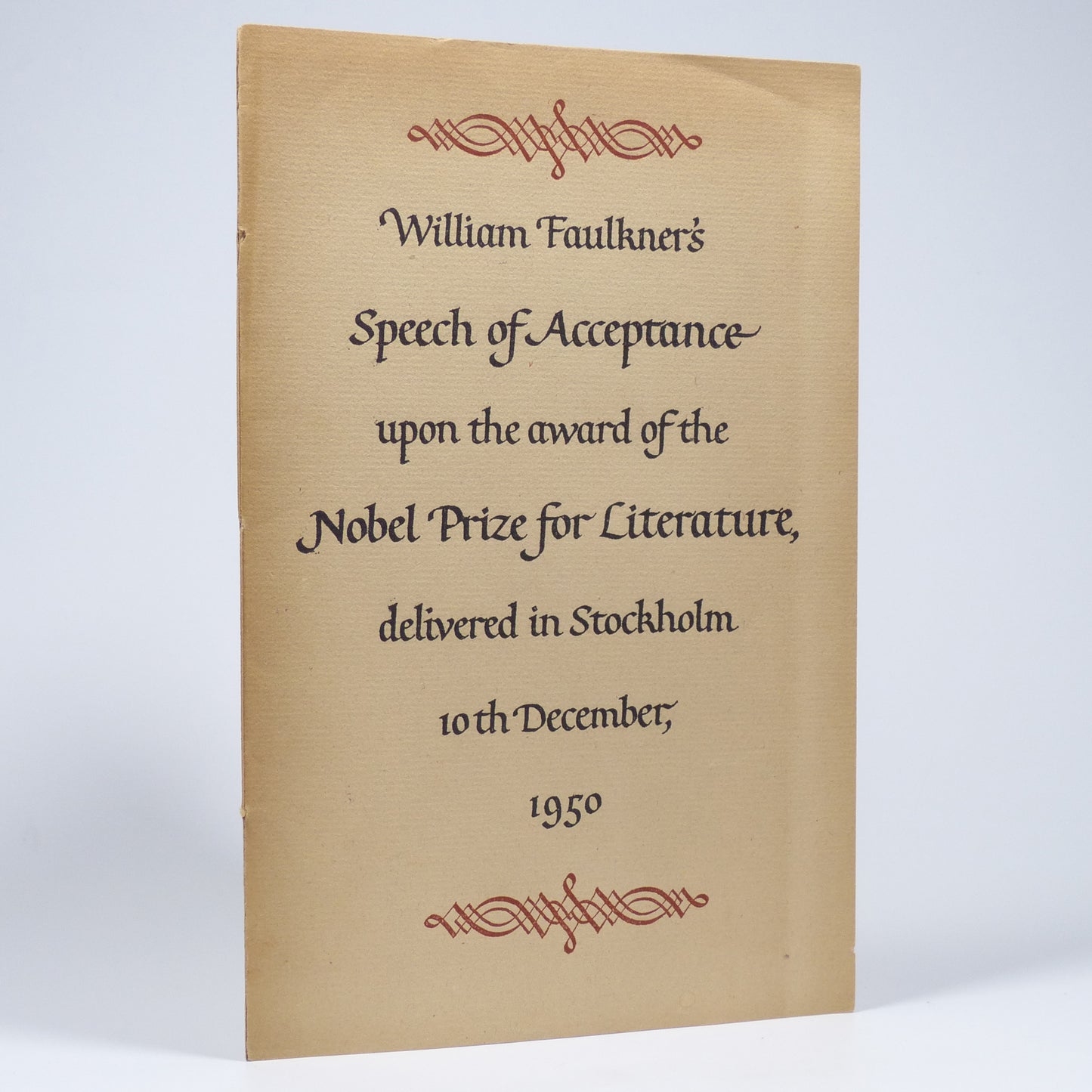 William Faulkner - Speech of Acceptance - First Edition