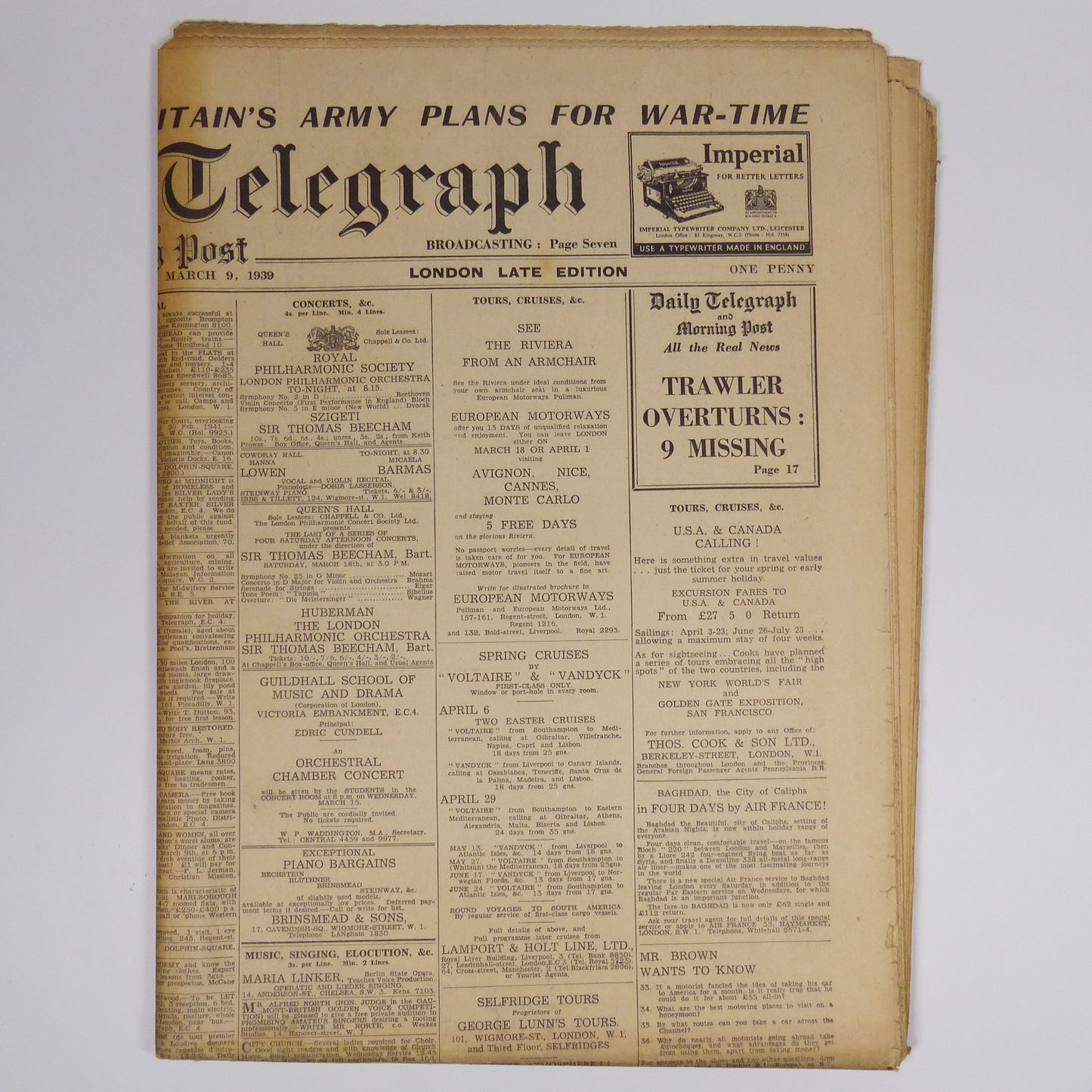 Winston Churchill - Are the Prospects of Peace in Europe Brighter? - First Edition