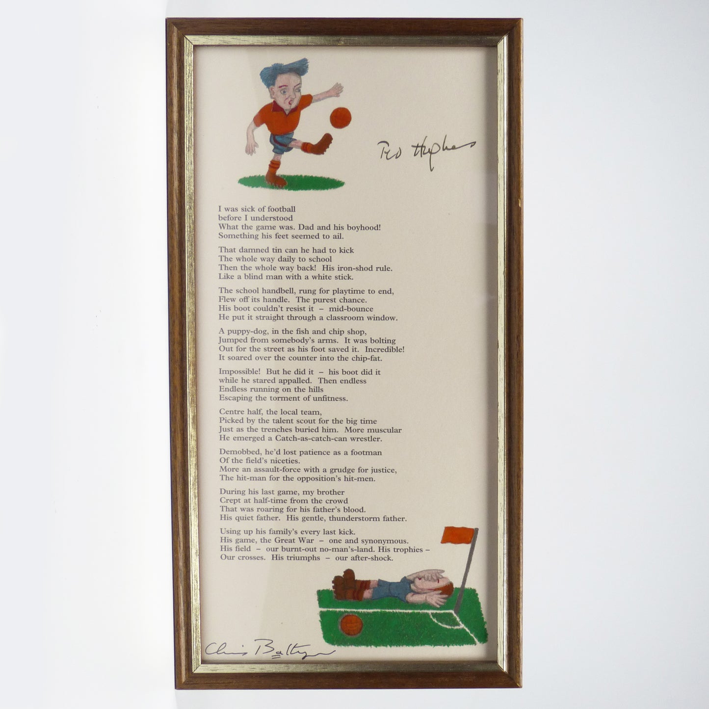 Ted Hughes - Football - Signed Broadside