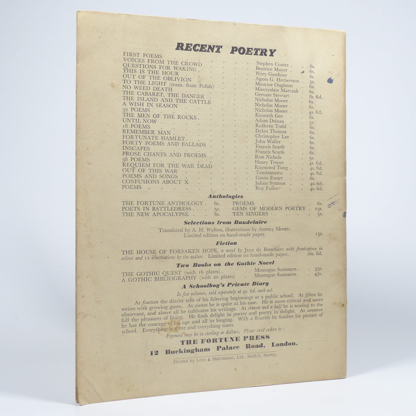 Various - Poetry London, Volume 2, No. 7. - First Edition