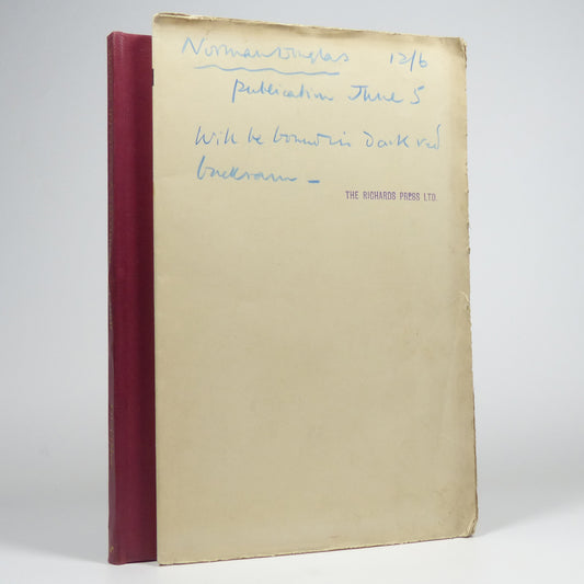 Constantine Fitzgibbon - Norman Douglas A Pictorial Record - Proof Copy