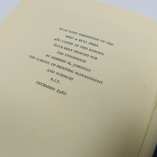 Henry Morris - The Private Presses of San Seriffe - Limited First Edition