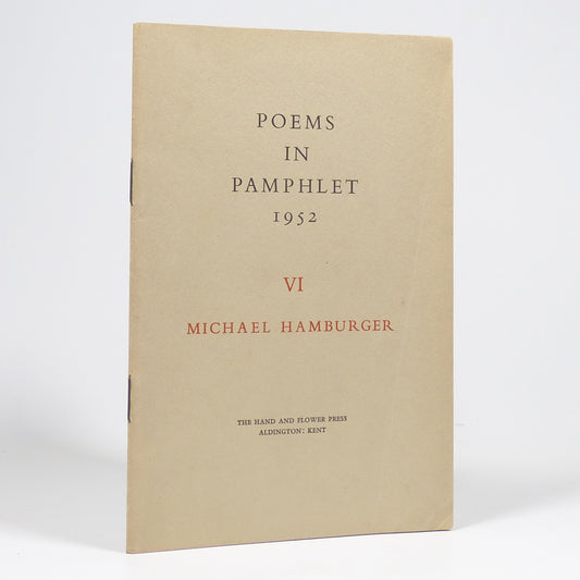 Michael Hamburger - Poems in Pamphlet 1952 - First Edition