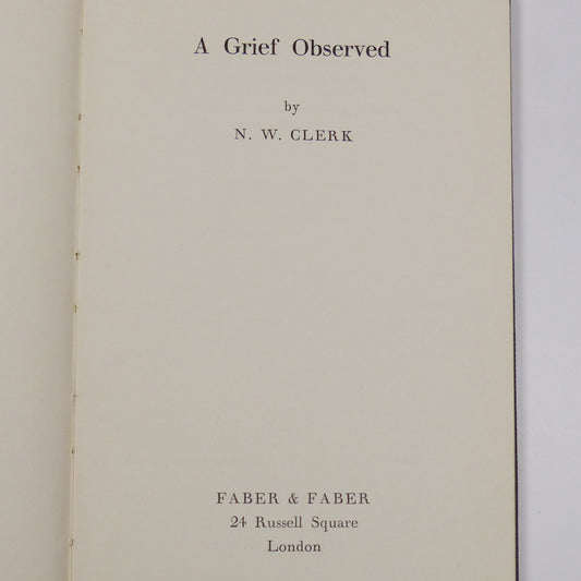 C. S. Lewis - A Grief Observed - First Edition