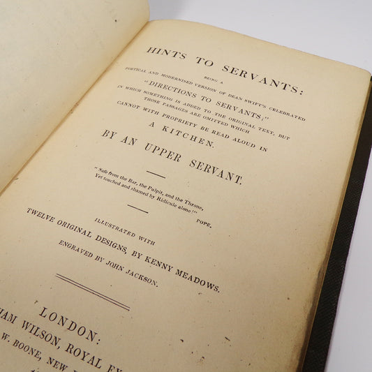 John Jones - Hints to Servants - First Edition