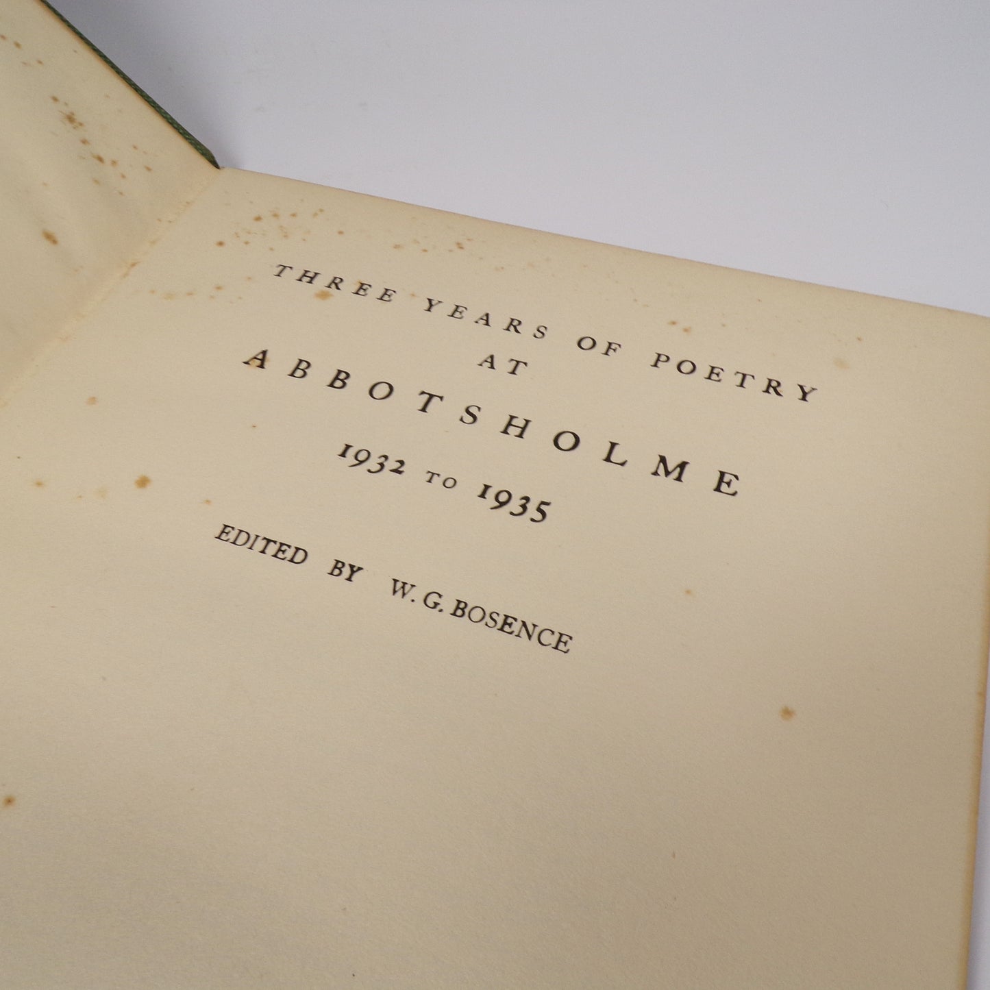 Various - Three Years of Poetry at Abbotsholme - Limited First Edition