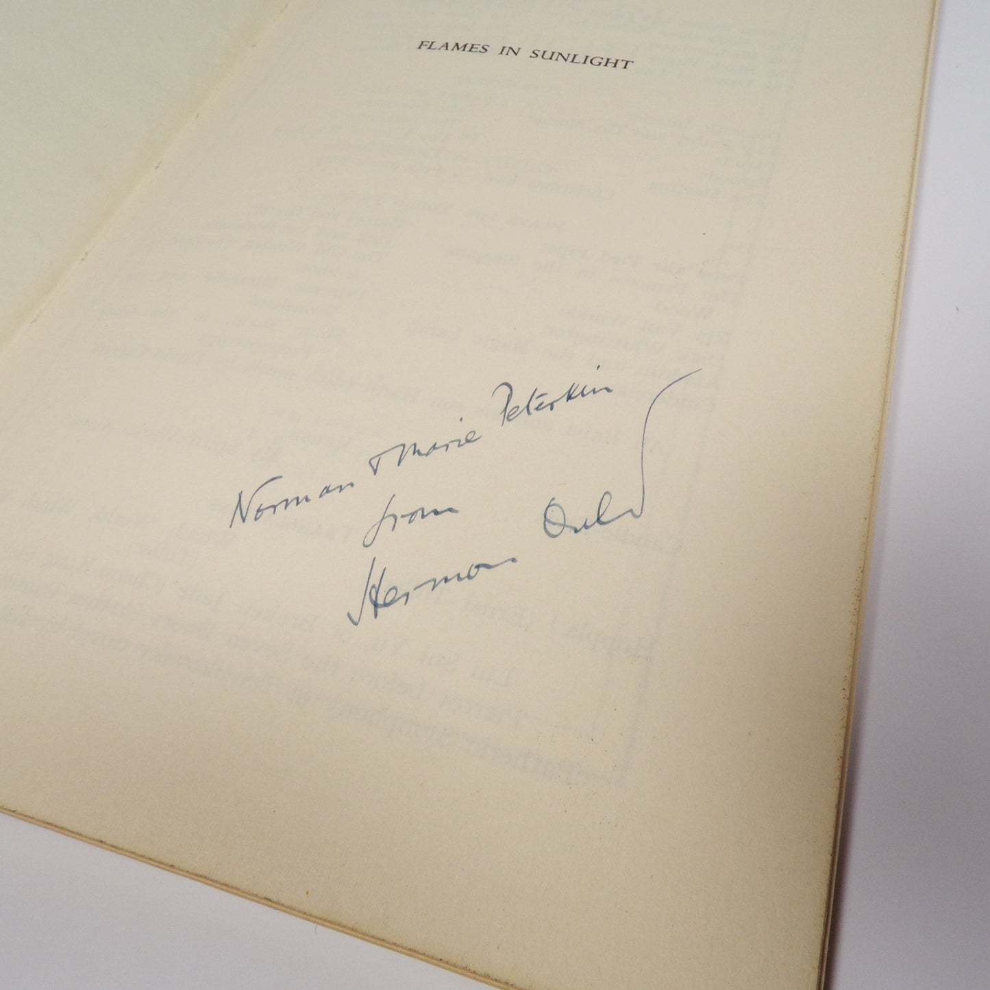 Hermon Ould - Flames in Sunlight - Inscribed First Edition