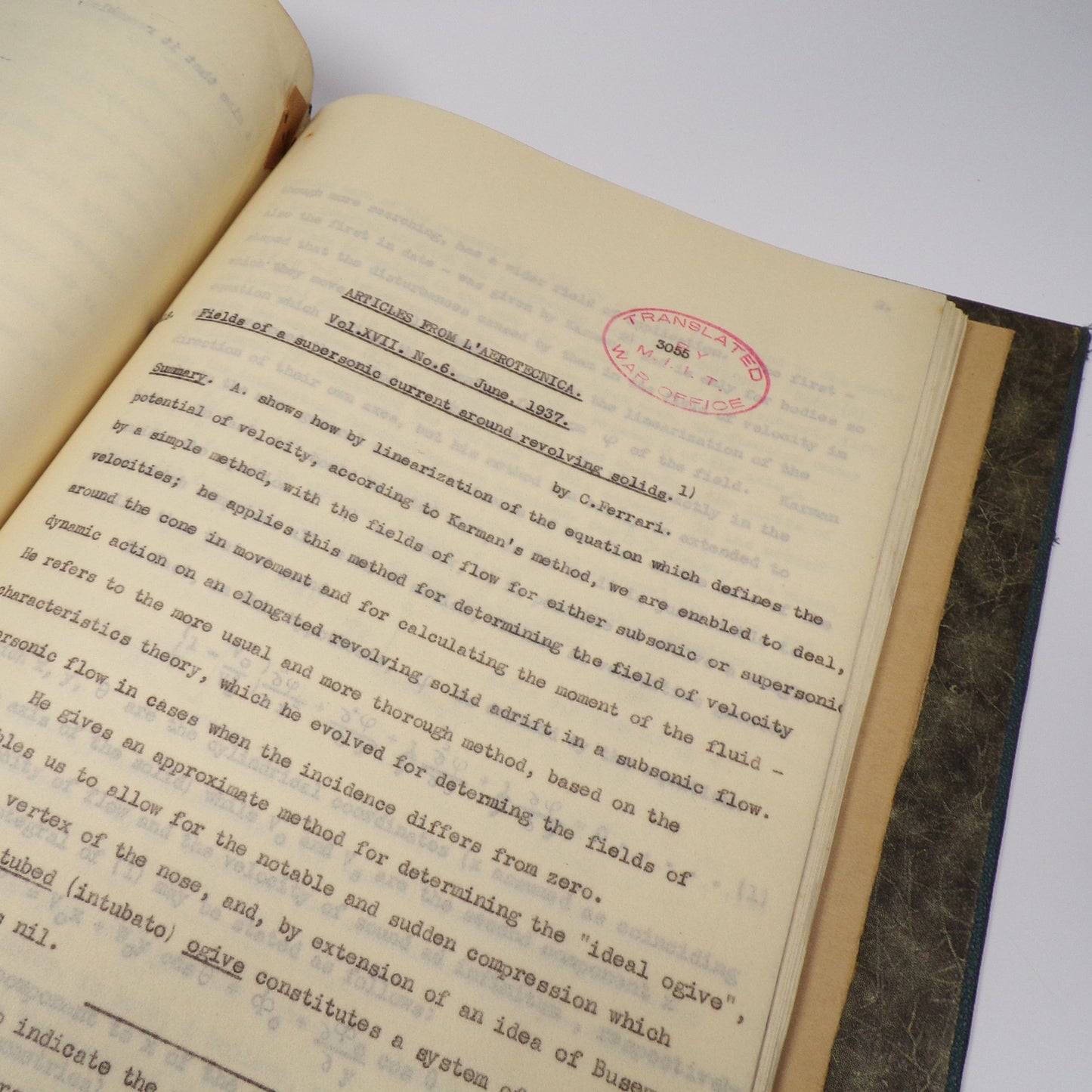 Various - Collection of papers on Aerodynamics - War Office Translations