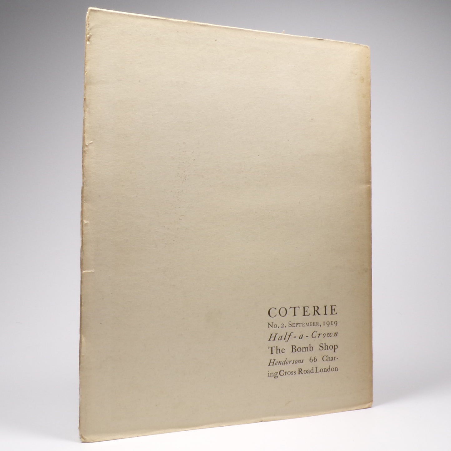 Various - Coterie No. 2. September, 1919. - First Edition