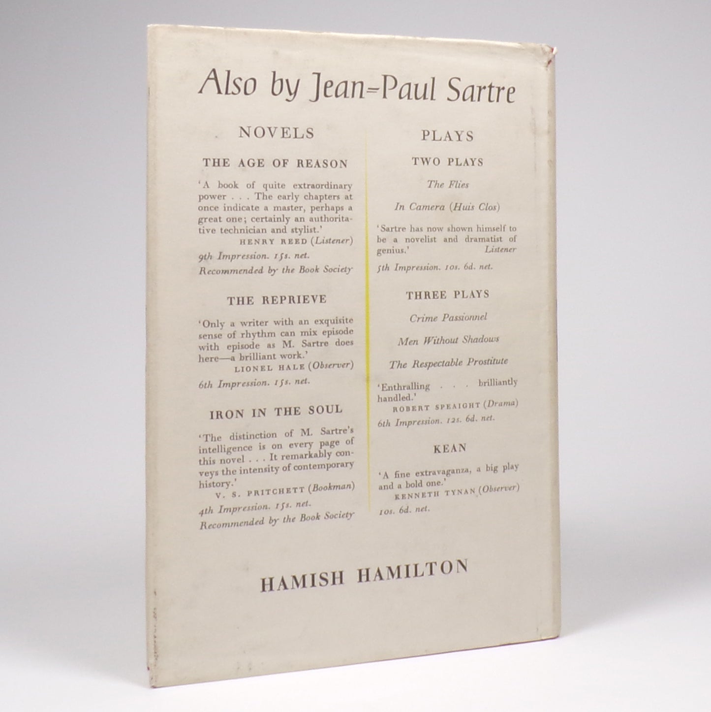 Jean-Paul Sartre - Loser Wins - First UK Edition