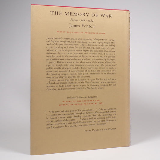 James Fenton - The Memory of War - Limited First Edition