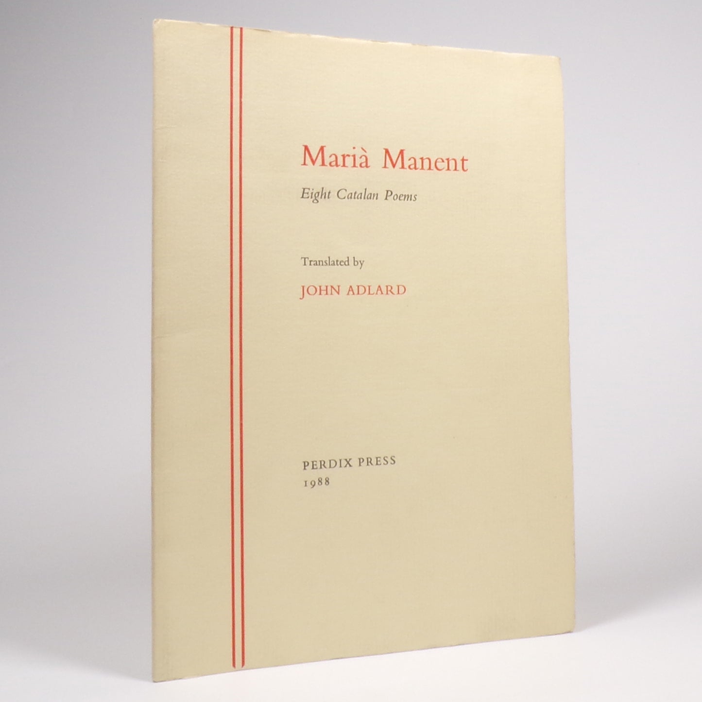 Marià Manent - Eight Catalan Poems - Signed by the Translator