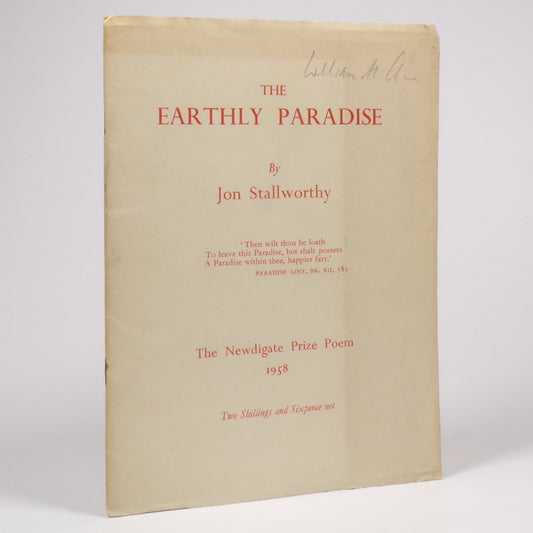 Jon Stallworthy - The Earthly Paradise - First Edition