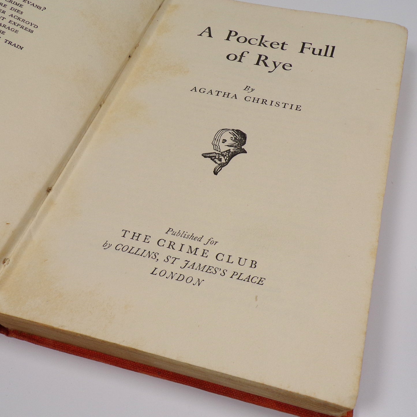 Agatha Christie - A Pocket Full of Rye - First Edition