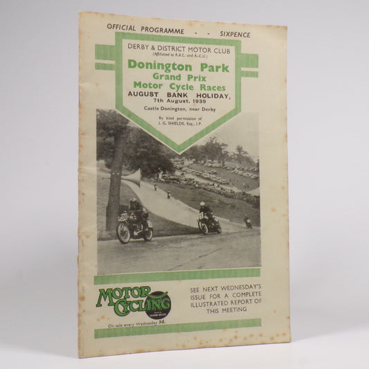 Donington Park Grand Prix Motor Cycle Races 1939 - Official Programme