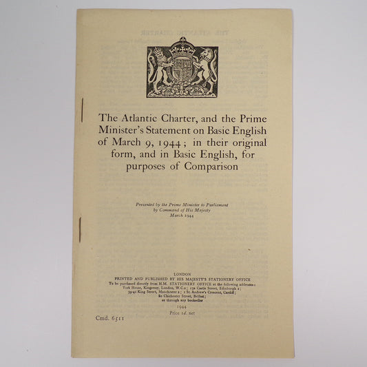 Winston S. Churchill - The Atlantic Charter - First Edition