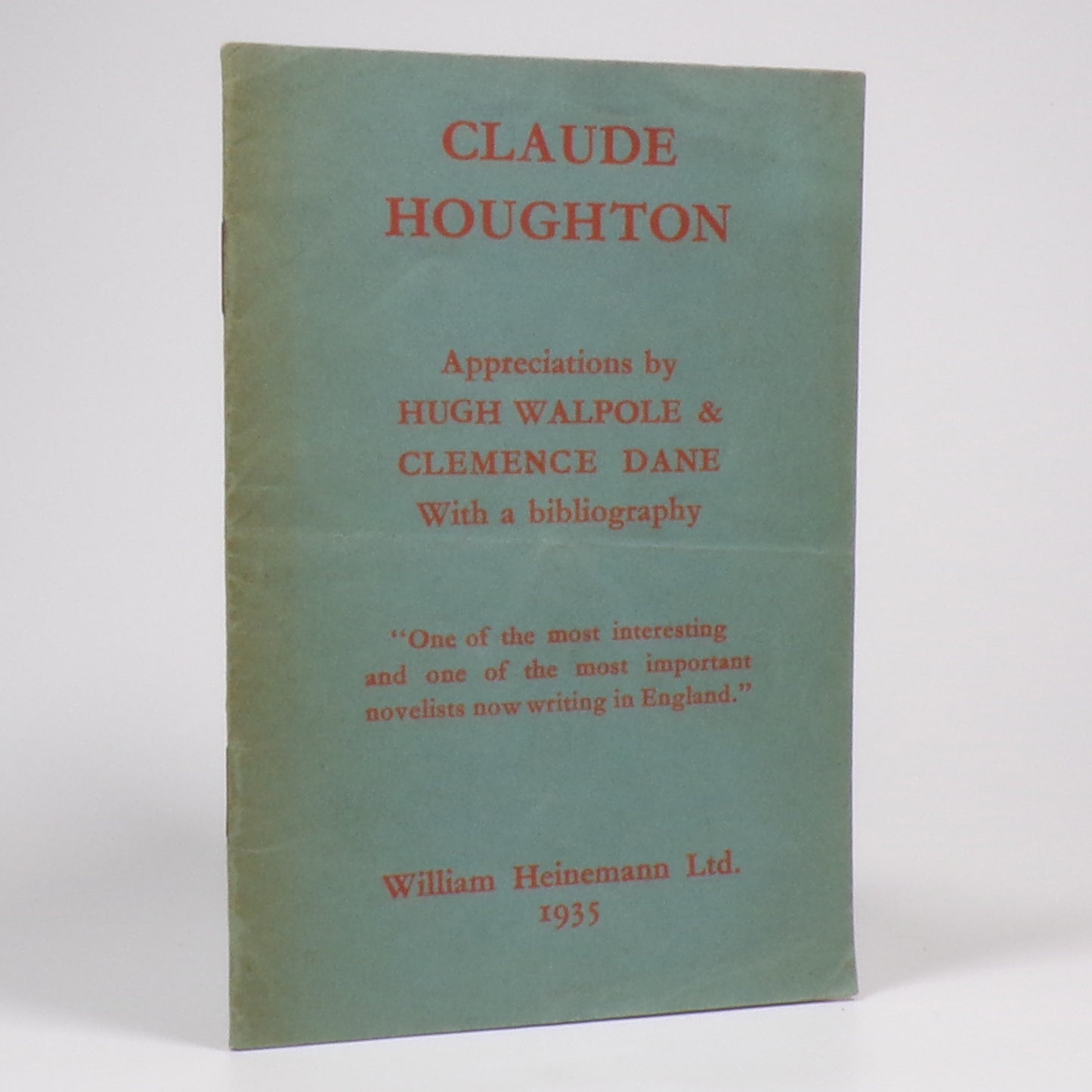 Hugh Walpole & Clemence Dane - Claude Houghton - First Edition