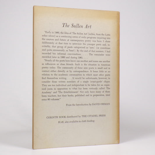 David Ossman - The Sullen Art - First Edition