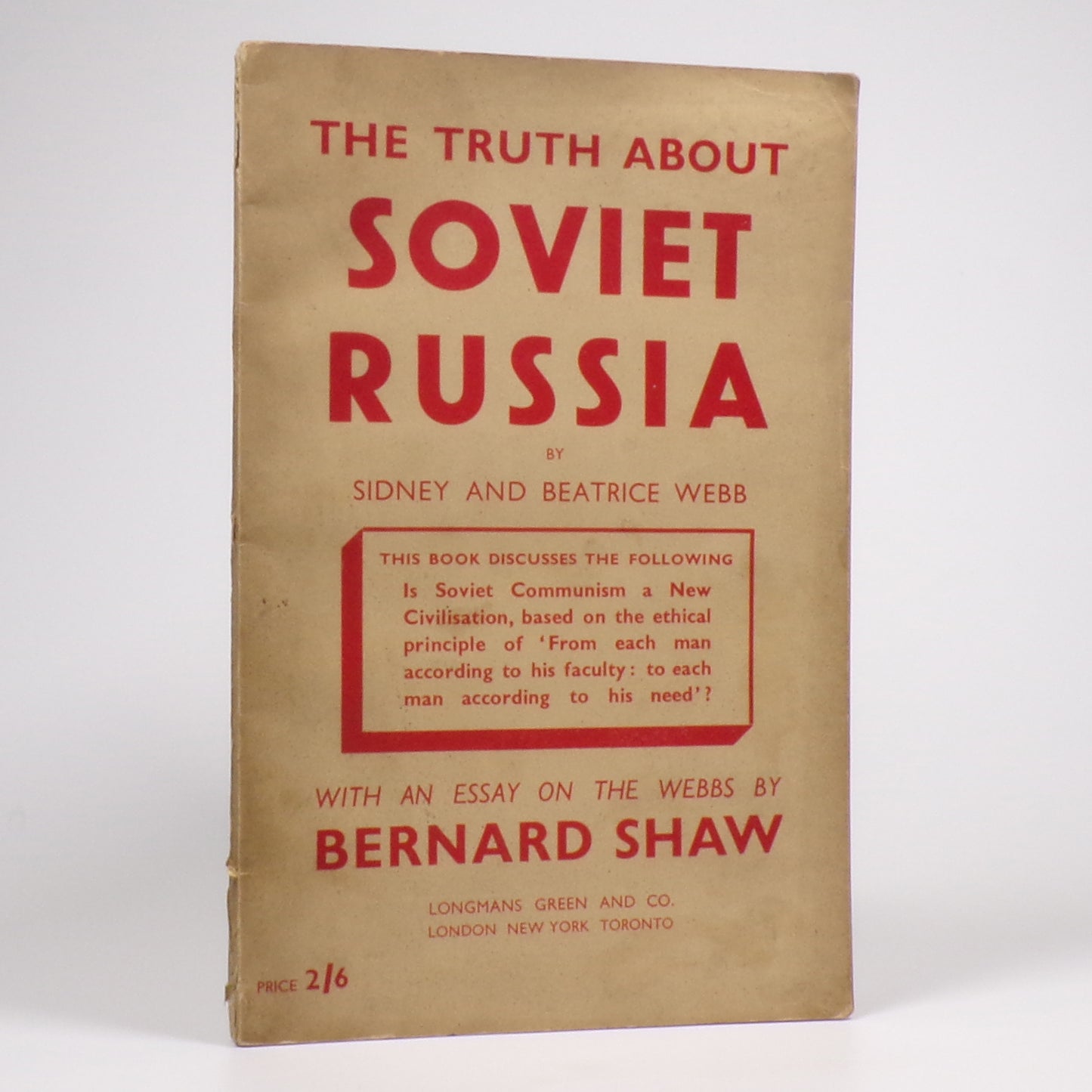 Sidney & Beatrice Webb - The Truth About Soviet Russia - First Edition