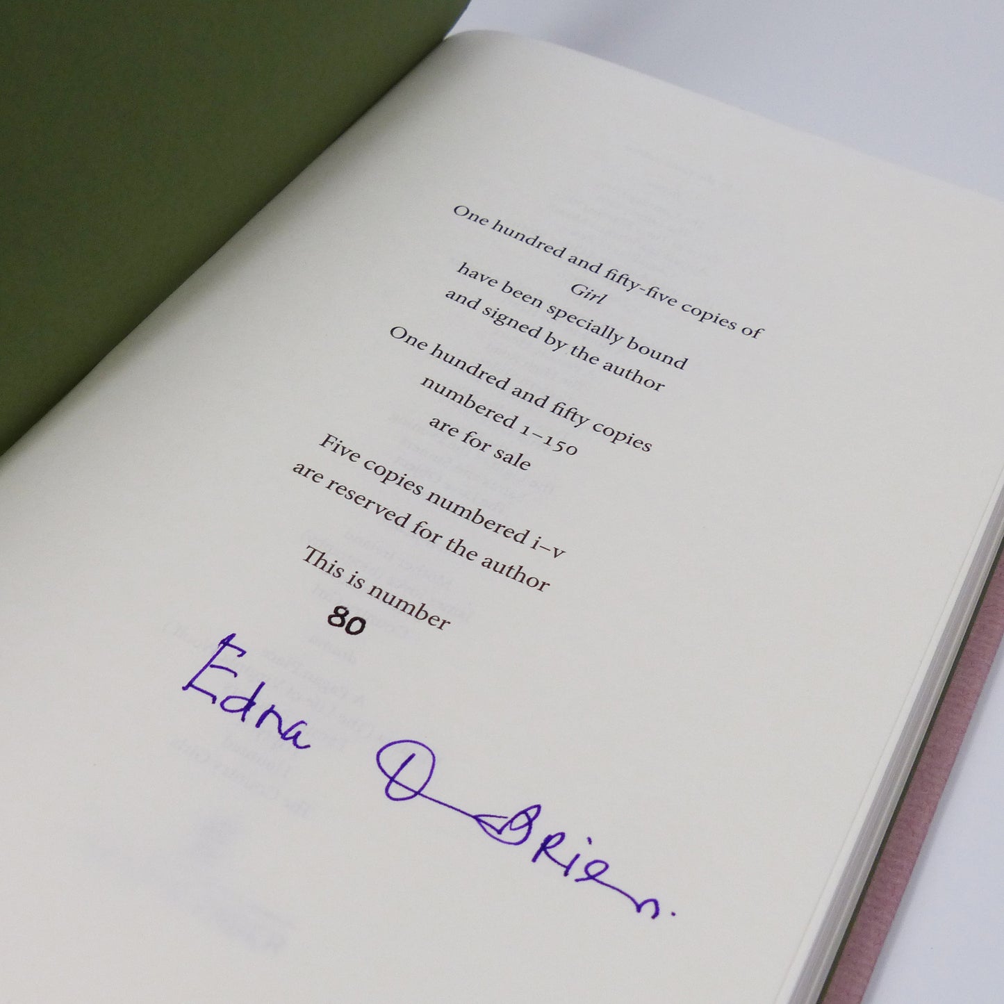 Edna O'Brien - Girl - Signed Limited First Edition