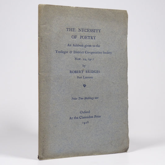 Robert Bridges - The Necessity of Poetry - First Edition