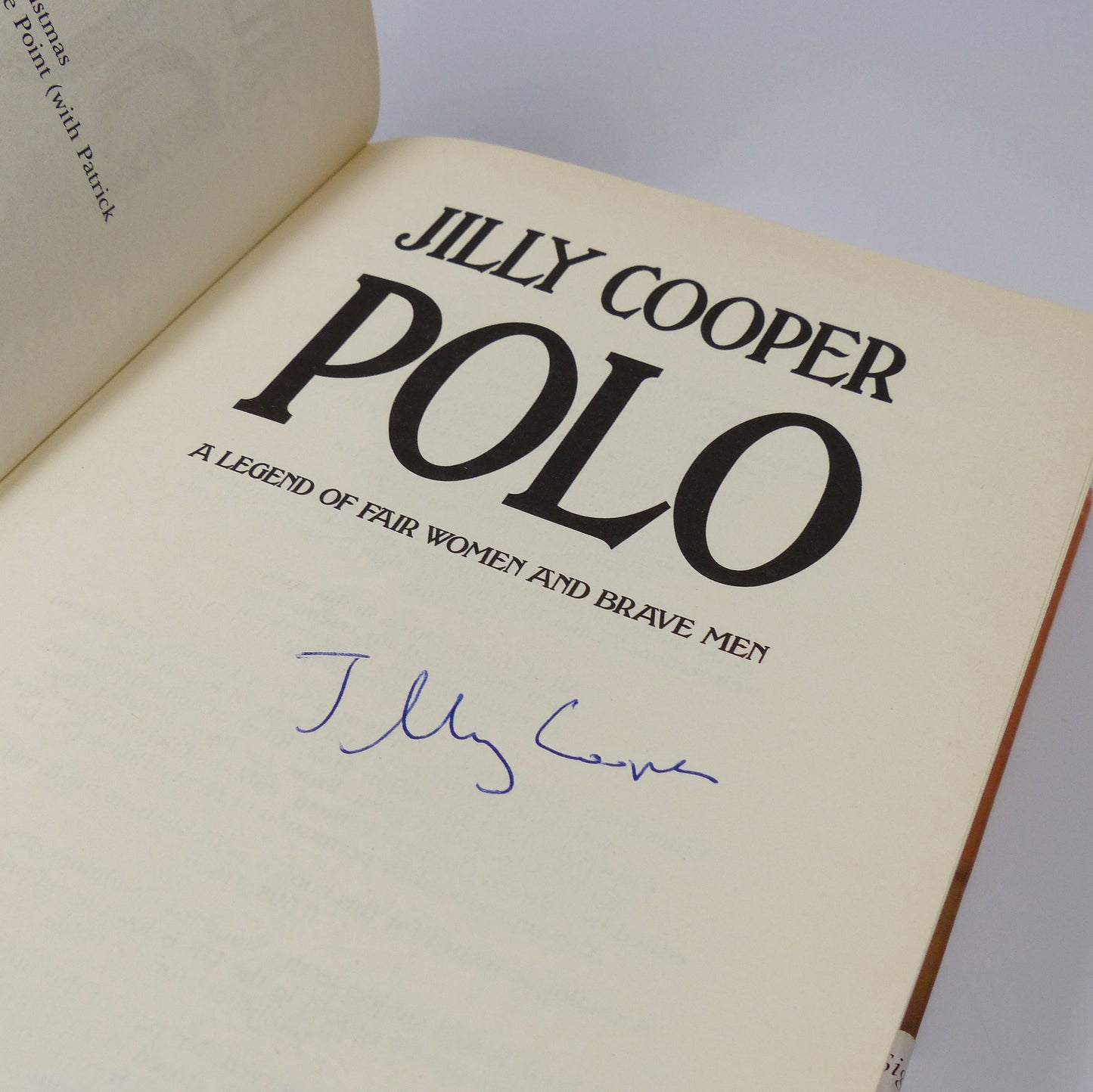 Jilly Cooper - Polo - Signed First Edition