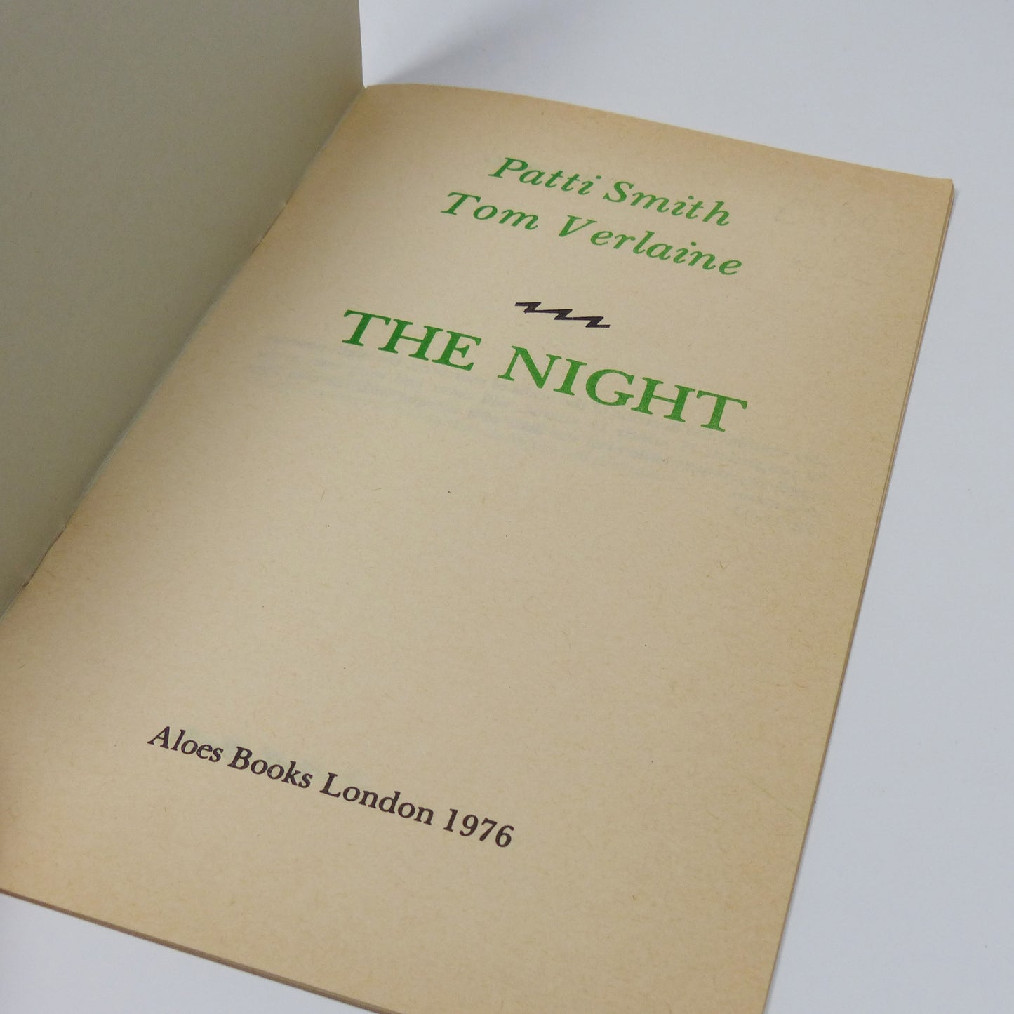 Patti Smith & Tom Verlaine - The Night - First Edition