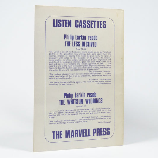 Philip Larkin - The Less Deceived - First Edition Thus