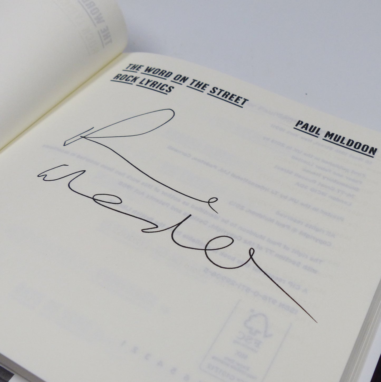 Paul Muldoon - The Word on the Street - Signed First Edition