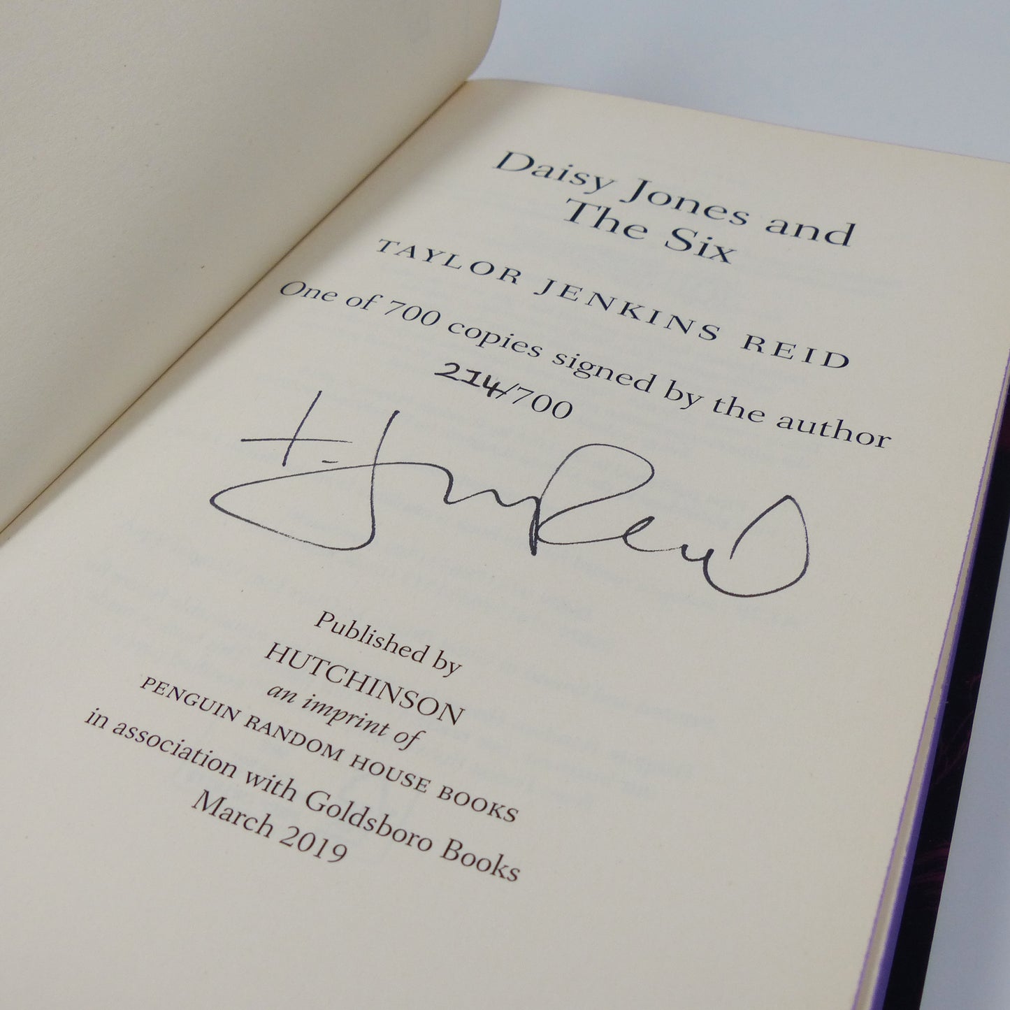 Taylor Jenkins Reid - Daisy Jones & The Six - Signed Limited First Edition