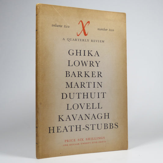 Various - X, A Quarterly Review - First Edition