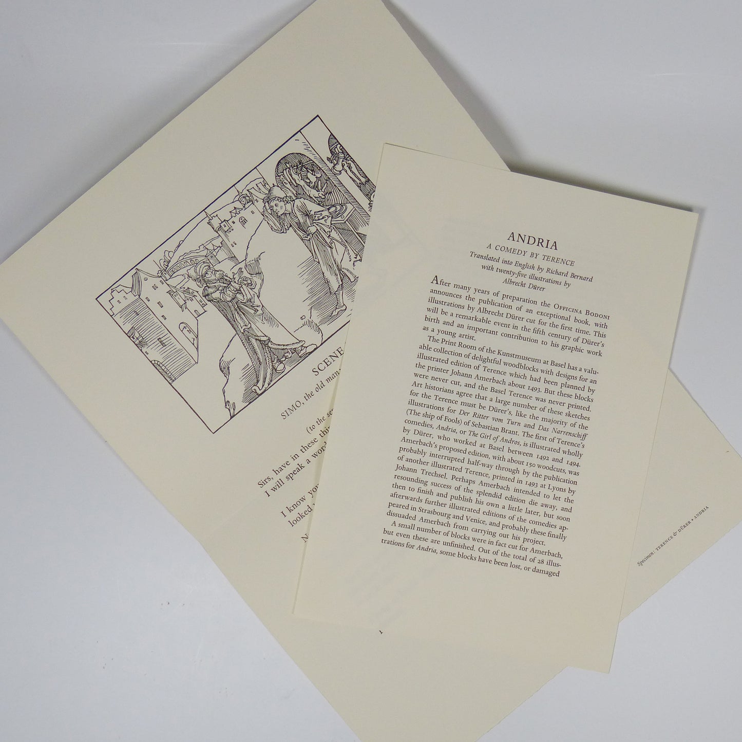 Terence - Andria - Prospectus and Specimen Sheet