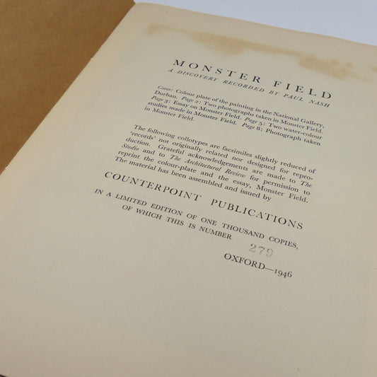 Paul Nash - Monster Field - Limited First Edition