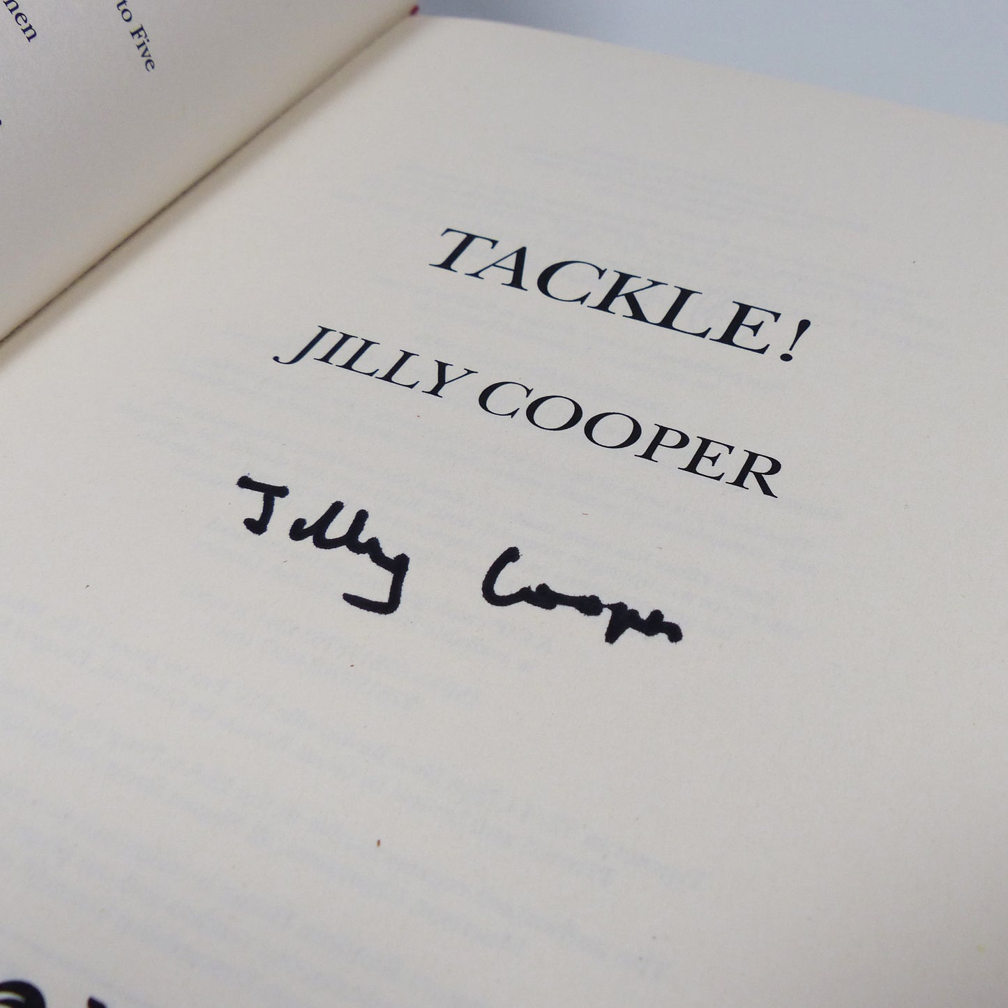 Jilly Cooper - Tackle! - Signed First Edition