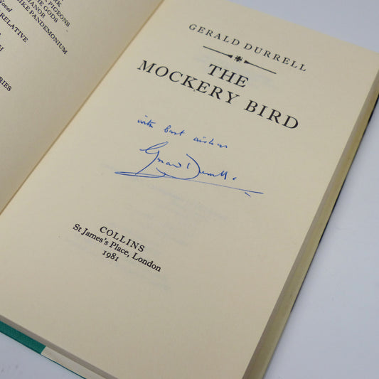 Gerald Durrell - The Mockery Bird - Inscribed First Edition